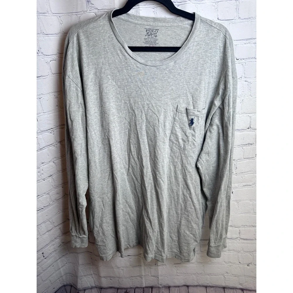 Polo Ralph Lauren Long Sleeve Pocket T-Shirt Casual Basic XL